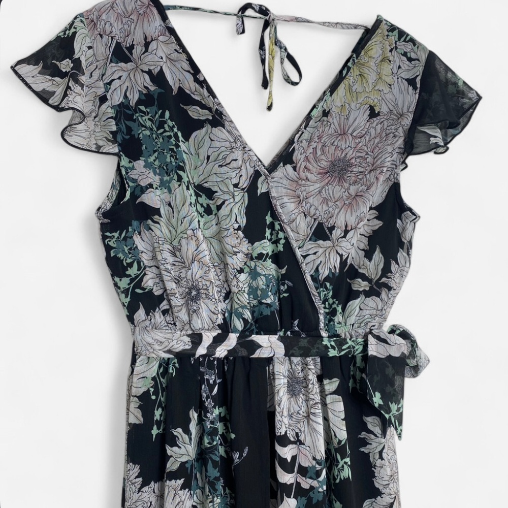 Band of Gypsies Floral Maxi Dress Medium Boho Whimsigoth Flowy Romantic - Picture 2 of 9